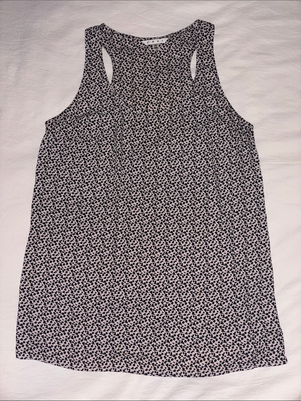 CAbi Black and White Micro-Print Racerback Tank